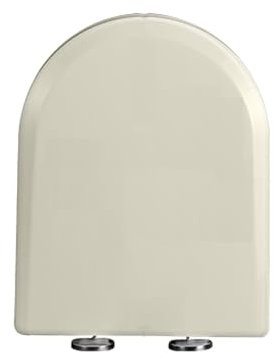 WC-Sitz mit Absenkautomatik, D-förmige Toilettendeckel, Schnellverschluss, Leicht Zu Reinigen, 44,5×35 cm(Beige)