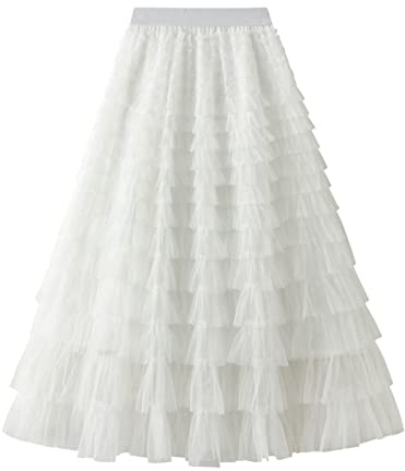 Falda Ballet Mujer Negro,Falda Tul Mujer-Tutu Rojo Navidad Tutu Negro Tul de Diario Tutu Blanco Novia Tutu Rojo Cintura Elástica de Fiesta Irregular Tutu Blanco Largo Tutu Rojo y Negro