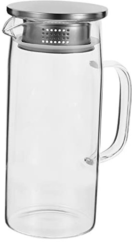 Cabilock Bocal En Verre À Poignée Incurvée Bouteille D'eau De Capacité Pot À Boissons Multi-usages Pour Boissons Froides