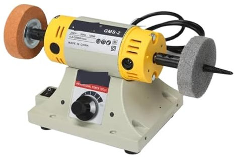 Lucidatore per gioielli Lucidatrice for pietre da 350 W, tornio da banco for gioielli in giada for la lavorazione del legno fai-da-te, smerigliatrice for tagliatrice di giada Basse vibrazioni(Set 2)