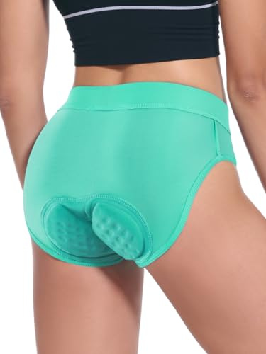 BERGRISAR - Ropa interior de ciclismo para mujer, acolchada 4D con almohadillado de gel para bicicleta, pantalones cortos para andar en bicicleta, Verde, XXL