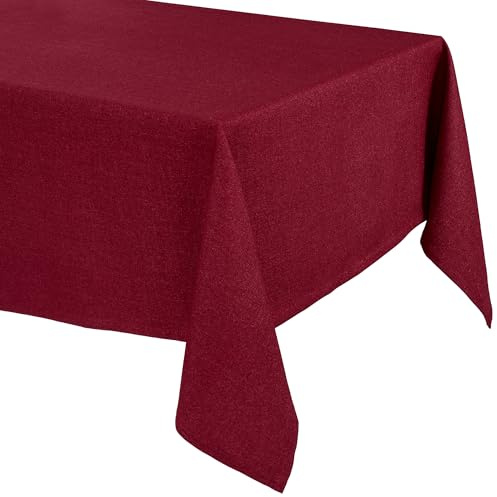 BEAUTEX Lina Tischläufer Elegante Leinenoptik, eckig 40x200, Bordeaux | Schmutzabweisend, knitterarm und waschbar bis 30 °C, sauber umnähmter Saum, ideal für Esszimmer, Balkon, Garten und Feste
