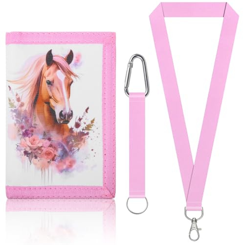 Fzyisw Cheval Pochette Tour de Cou pour Enfants, Porte-Monnaie pour Enfants, Porte-Monnaie, pour Cadeau d'anniversaire, rentrée Scolaire