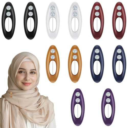 12 Stück Hijab Pins Clips, Bunte Hijab Nadeln, Sicherheit Kopftuch Clips, Elegante Schals Brosche Pin, Cute Dekorationsclip, Sicherheitsnadeln für Muslin Frauen Brautkleid, Kleider