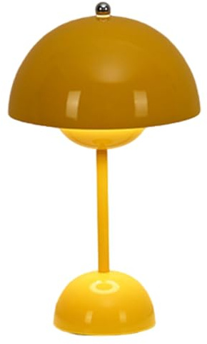 Bammare Flowerpot Tischlampe, Kabellos Nachttischlampe, Touch Dimmbar Flower Bud Lamp mit 3 Helligkeitsmodi, 3600mAh Wiederaufladbare Schreibtischlampe für Schlafzimmer, Wohnzimmer,Gelb
