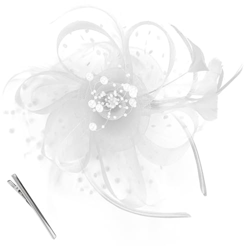CENCERY Fascinator-Clip und Haarband für Damen, Elegantes Haar-Accessoire aus Federnetz für Hochzeiten/Rennen, Brautpartys, Teepartys, Ascot-Hut, Basis aus veganem Leder