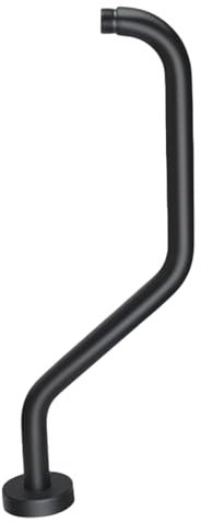 Braccio doccia multiuso da parete, finitura nera opaca, accessorio per soffione fisso e palmare con flange in acciaio inox