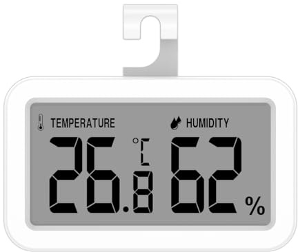 Elitech Fridge Thermometer Hygrometer Digital Freeze Refrigerator Thermometer Waterproof Large LCD Display TM-2TH