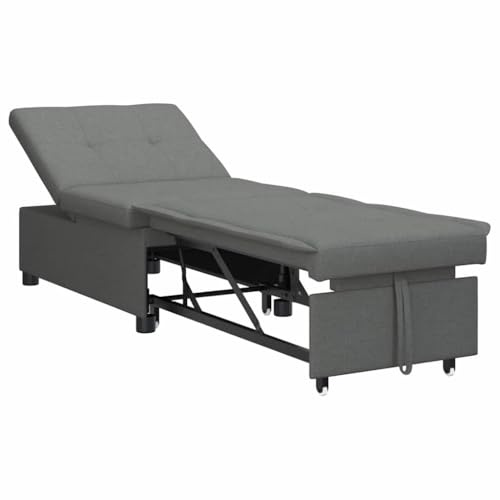 vidaXL Sofá Cama desplegable Gris Oscuro 194 x 50 x 82 cm Tela, Sala de Estar, sofá Cama Moderno, Compacto, Muebles funcionales, sofá versátil, Asientos Que ahorran Espacio, diseño 3 en 1