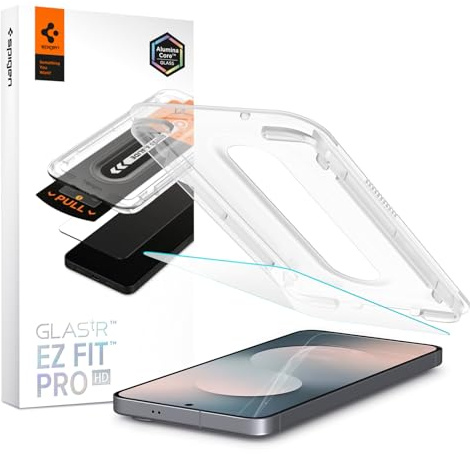Spigen Glas.tR EZ Fit Pro Skärmskydd kompatibel med Samsung Galaxy S25 FE, 2 Stycken, med Sjabloon voor Installatiem, Kristallklart, Case friendly, 10H+ härdat glas