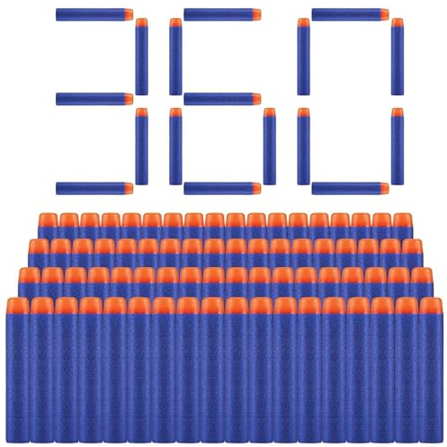 Dardi Proiettili per Pistola Nerf N Strike Elite Blaster Ricambio 360 Pezzi Munizioni Ricarica Compatibili Freccette per Series Blasters Giocattolo per Bambini