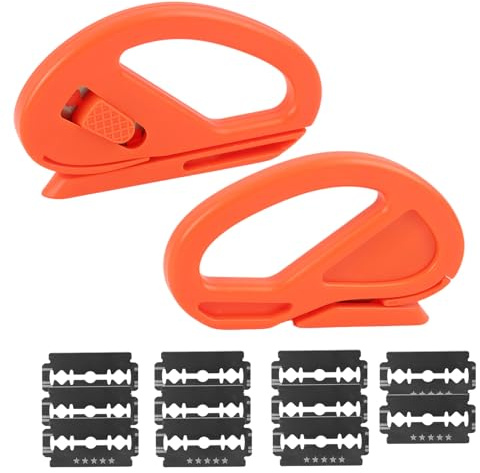 Coupe Papier Cadeau Lot de 2, Mini Coupe d’Emballage Cadeau Noël et Anniversaire, Sliding Gift Wrapping Paper Cutter avec Lames, Safety Cutter Car, Lames Remplaçables et Poignée Ergonomique