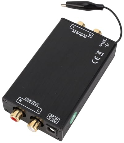 YUEHISY Phono Preamp, MM Tirntable Mini Stereo Audio Phonograph Player, Amplificador de Potencia AV de bajo Ruido con 2 Salida de Entrada (Enchufe de la UE AC230V)