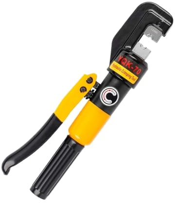 Manual Hydraulic Crimping Tool, Hydraulic Cable Lug Crimper Pressure 10 T Electrical Terminal Wire Tool Kit with 4/6/8/10/16/25/35/50/70mm² Die & Scissor