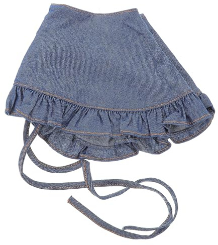 OSALADI Colletto Staccabile da Donna in Denim Bordo Arricciato, Mini Mantello Finto Colletto Ricamato, Scialle Regolabile a Cravatta per Outfit Casual e Formali