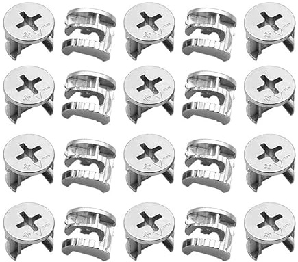 24Pcs Furniture Connecter Cam Lock Nuts Fittings (15x12mm)