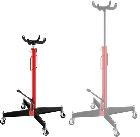 FIVMEN Elevador de engranajes hidráulico de 500 kg, con pedal de pie, 4 ruedas, altura de elevación ajustable, 111-190 cm, elevador hidráulico para coche y camión