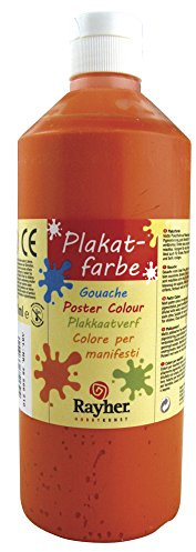 Rayher 38566210 Plakatfarbe, Flasche 500 ml, orange
