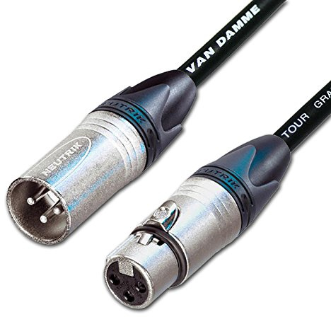 Designacable 50cm XLR to XLR Custom Length Black Van Damme Microphone Lead Cable - Neutrik Silver