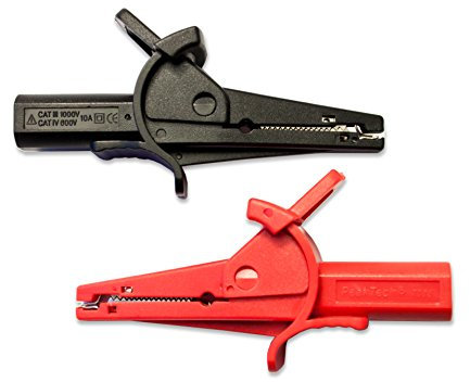 PeakTech, Pinzas de cocodrilo aisladas de 4 mm -CAT III, 1 pieza, P 7015