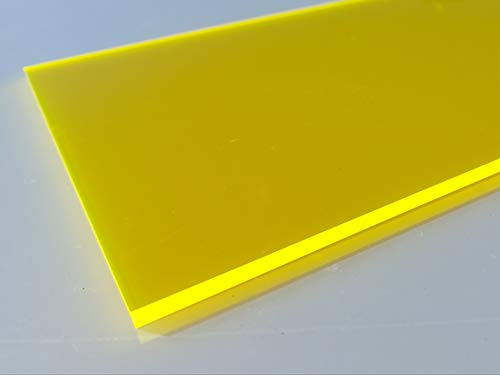 Platte Acrylglas GS, 1000 x 500 x 3 mm, Fluoreszierend gelb Zuschnitt alt-intech®