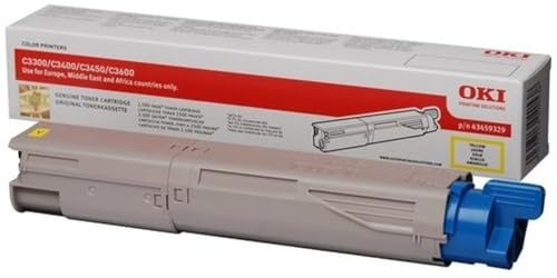 OKI 43459329 C3300, C3400, C3450, C3600 Tonerkartusche hohe Kapazität 2.500 Seiten, gelb