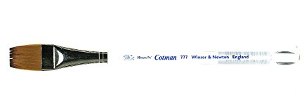 Winsor & Newton 5307119 Cotman Aquarell Synthetikhaar Pinsel - Serie 777 - Ein - Strich - Pinsel, kurzer Stiel mit exzellenter Sprungkraft, Farbtragekraft und Punktgenauigkeit - 19mm - 3/4 | Synthetik, kurzer Griff, vernickelte Messingzwinge, einfache Reinigung, Mischung aus dicken und dünnen Fasern