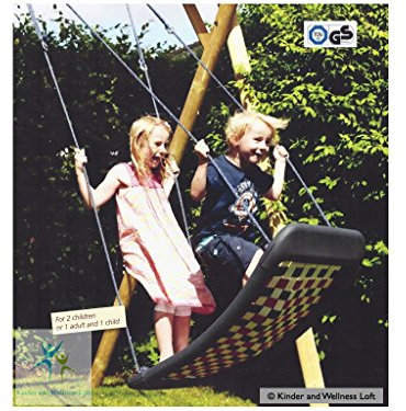 Kleine Mehrkindschaukel STANDARD silber/rot/blau für 2 Kinder, 109 x 53 cm (SPR.M.110) - das Original direkt vom Hersteller die-schaukel.de