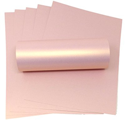 Syntego, Karten A4, Roségold, Rosa mit Gold, Perlglanz, glitzernd, 300 g/m², doppelseitig rose
