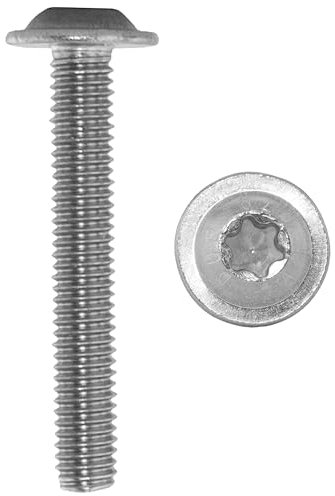 D´s Items® | Flachkopfschrauben mit Flansch u. Innensechsrund (ISR) - M6x10 - ISO 7380 - Edelstahl A2 - [50 Stück] - | Linsenkopfschrauben mit Bund V2A | Flanschschrauben | Zaunbauschrauben