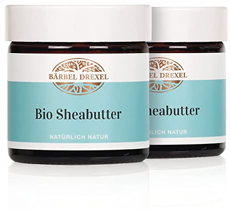 BÄRBEL DREXEL® Sheabutter Bio Unraffiniert Kaltgepresst (Vorteilspackung 2x50ml) Bio-Sheabutter Rein & Natürlich, Pur, Vegane Herstellung Deutschland, Premium Shea Butter Parfümfrei, Körperbutter