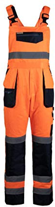 Brixton Flash Reflektierende Latzhose Arbeitshose Sicherheitshose Schutzhose (54, orange)