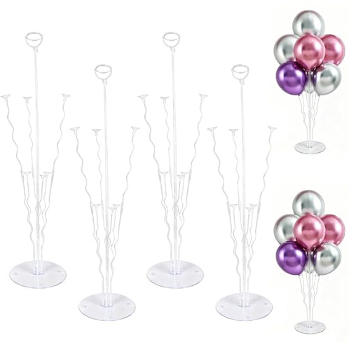 4PCS Luftballon Ständer, Ballonhalter mit Basis, 71cm, Wiederverwendbar