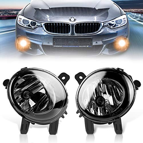 TangMiGe Nebelscheinwerfer für BMW (F20 F21 F22 F23 F30 F31 F32 F33 F34 F36 F45 F46, Active Gran Tourer Turismo Coupe) 1er 2er 3er 4er, 11/2010-02/2017, 1 Paar, Schwarz Smoke Objektiv