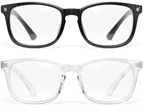 CCVOO 2 Pack Blue Light Blocking Reading Glasses, Anti Headache/Glare/Eye Strain Readers Computer Eyeglasses Women/Men (3 Pack Mix，1.25)