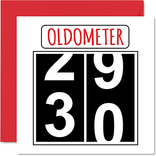 Stuff4 Lustige Karten zum 30. Geburtstag für Männer und Frauen, Oldometer | Glückwunschkarte zum 30. Geburtstag für Vater, Mutter, Sohn, Tochter, Bruder, Schwester, 145mm Grußkarten