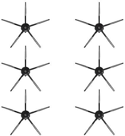 BiOHY Brosse latérale pour Série S7 en noir (Lot de 6) | S7, S7+, S7MaxV, S7 MaxV+ & V Ultra | Accessoires robot laveur | Brosse pour carrelage, parquet & PVC (Seitenbürste S7)