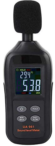 ACiyD Funzione Data Hold Misuratore Digitale di Decibel Fonometro Rilevatore di Tester di Rumore per Factory School per registratore di Livello con intervallo di misurazione da 35 Db a 135 Db