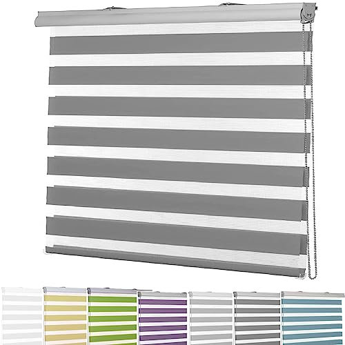 Lamellenvorhang 90 x 150 cm Sichtschutz Blendschutz Hitzeschutz Sichtschutz Fenster Inkl. Aller Montage-Teile für Fenster und Türen, Küche, Dunkelgrau