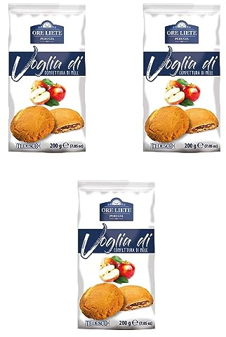 Ore Liete biscotti Voglia di con Confettura di mele - 3 buste da 200g