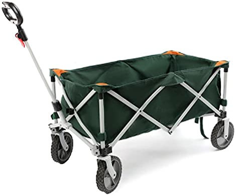 KOHARA Trolleys, Klappwagen, Outdoor-Campingwagen, maximale Belastung 120 kg, Universalrad, Verstellbarer Handlauf, CH-Transportwagen, Angeln, Camping, Outdoor