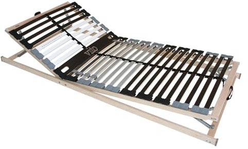 Lattenrost Lattenrahmen Bettrost mit 7 Zonen | Kopf- und Fußteil verstellbar | Federholzrahmen | 28 elastische Federholzleisten | 100 x 200 cm
