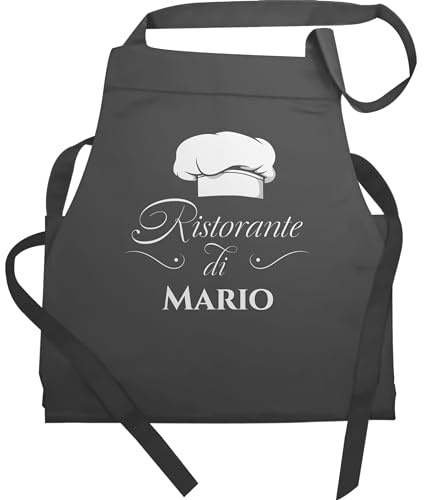 Geschenk mit Namen personalisiert by Shirtracer - Schürze - Pizzaschürze Erwachsene - Ristorante di Name | Geschenk Pizza Zubehör | Pizzabäcker I Pizza Fan