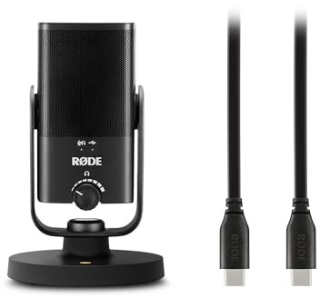 RØDE NT-USB Mini-Kondensatormikrofon in Studioqualität + SC17 USB-C-Kabel (1,5 m - Android- und Mac-kompatibel) für Podcasting, Streaming, Gaming, Gesangs- und Instrumentenaufnahmen