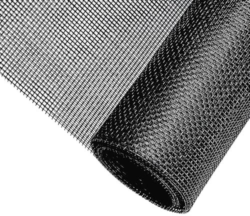 GLQ Zanzariera Rete in Fibra di Vetro per Finestre 120 * 250CM Telo Ricambio, Net Resistente a Raggi UV, per Finestra e Porta Zanzariere Tagliabile Rotolo-Nero (Nero)