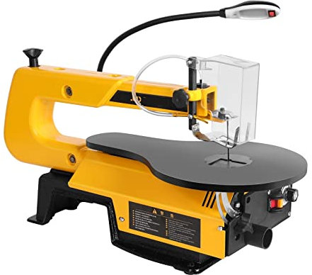 Mini tronçonneuse, Scie à chantourner électrique 16 pouces vitesse Variable scie sauteuse travail du bois bricolage Table Angle coupe scie courbe pour branches d'arbres, cour, maison et jardin