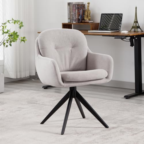 chairus Modern Chenille Bürostuhl Drehstuhl mit Armlehnen Computerstuhl Arbeitsstuhl für Büro Schreibtischstuhl für Arbeitszimmer (Grau)