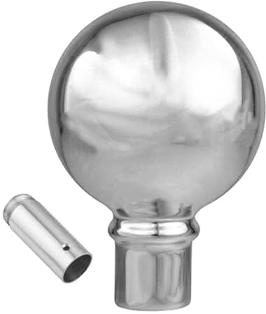 FRF FLAG Silver Metal Ball Top Ornament for Indoor Flagpole Finials or Parade Flagpole Finials, for 1-inch Diameter Flagpoles