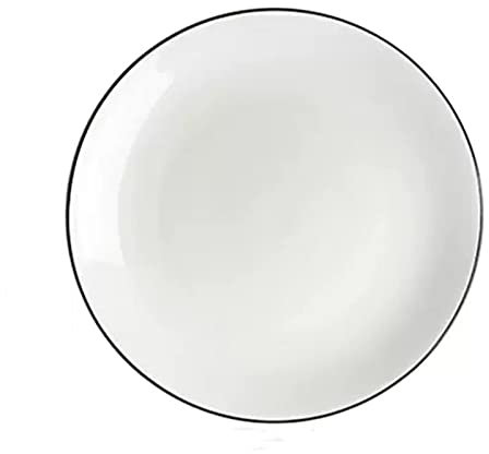 Assiettes à dîner Assiette en céramique, cuisine maison, salle à manger, assiette à Dessert, assiette ronde, assiette de petit déjeuner, assiette Plate blanche, assiette creuse Simple Assiette creuse(