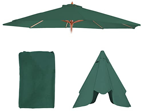 Mendler Ersatz-Bezug für Sonnenschirm Florida-AM Ø 3,5m - grün | Sonnenschirmbezug Ersatzbezug, Polyester, 8 Streben